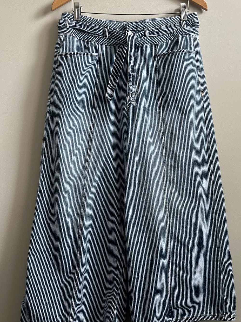 Kensie Jeans The Kaya High Rise Wide Leg Ankle Striped Jeans Size 8